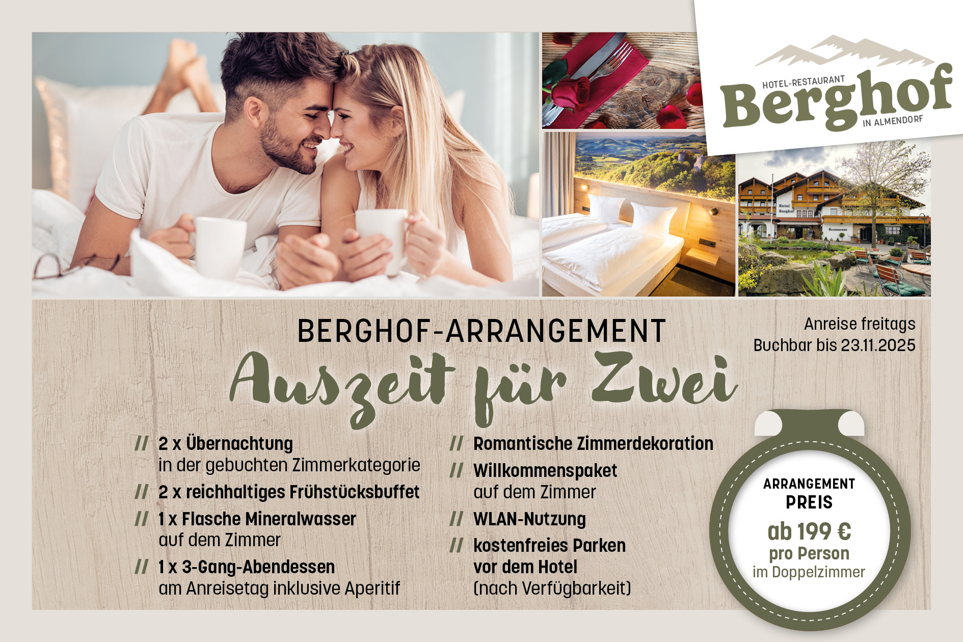 Arrangement Auszeit für 2 im Berghof