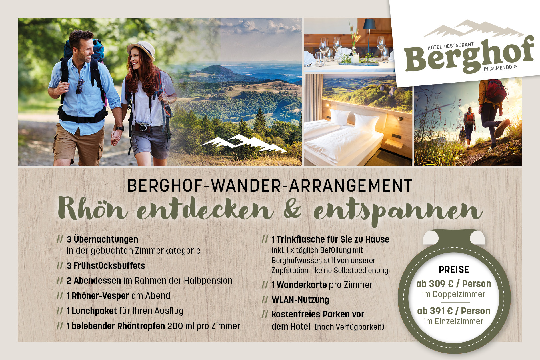 Arrangement Wander in der Rhön