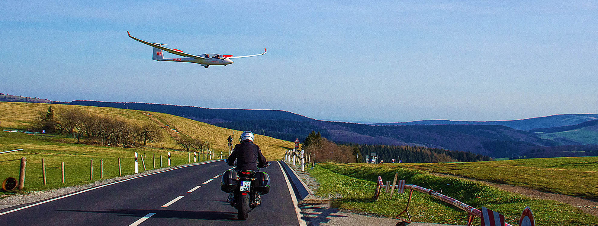 Motorrad in der Rhön