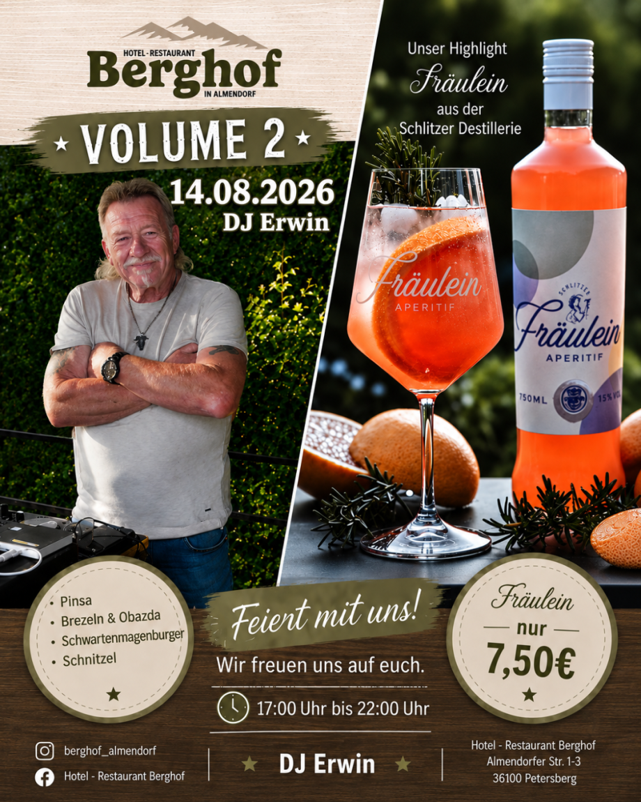 DJ Erwin im Berghof am 14.08.2026