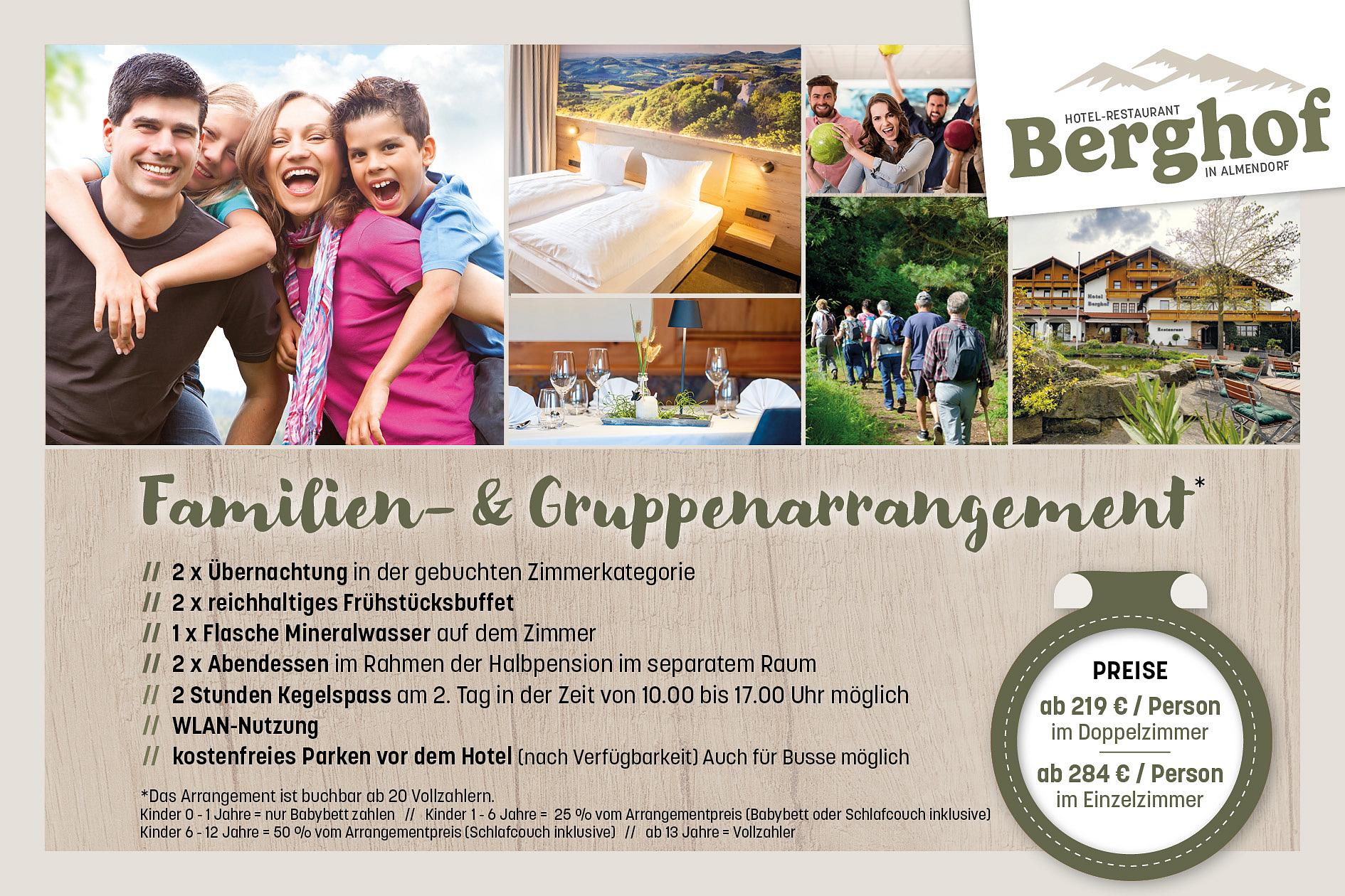 Arrangement Familienfeiern im Berghof